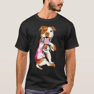 I Love Mum Tattoo Pitbull Dog Mother's Day T-Shirt