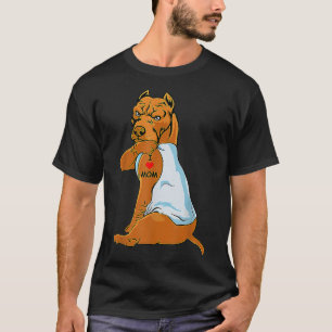 I Love Mum Tattoo Pitbull Mum Dog Lover Mother's D T-Shirt