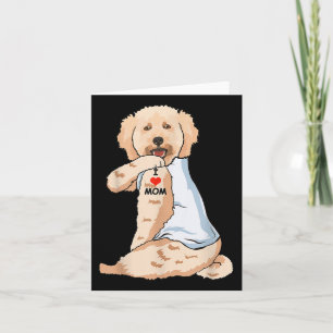 I Love Mum Tattoo Poodle Mum Dog Lover Women  Card