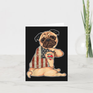 I Love Mum Tattoo Pug Dog Shirt American Flag Moth Card