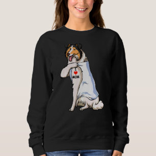 I Love Mum Tattoo Rough Collie Mum Dog Women Sweatshirt