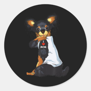 I Love Mum Tattoo Rusky Toy Mum Dog Lover Women Classic Round Sticker