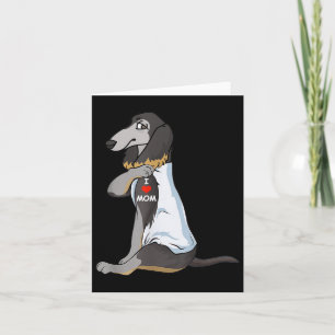 I Love Mum Tattoo Saluki Mum Dog Lover Women  Card