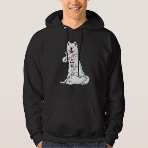 I Love Mum Tattoo Samoyed Mum Dog Women Hoodie