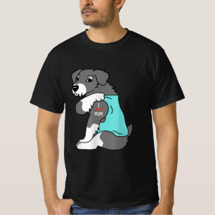 i love mum tattoo schnauzer funny mors day dog T-Shirt