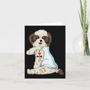 I Love Mum Tattoo Shih Tzu Mum Dog Lover Women  Card