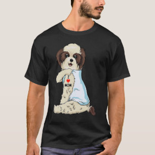 I Love Mum Tattoo Shih Tzu Mum Dog Women T-Shirt