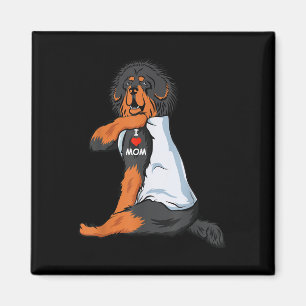 I Love Mum Tattoo Tibetan Mastiff Mum Dog Lover Wo Magnet