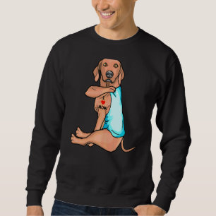 I Love Mum Tattoo Vizsla Mum Dog Women Sweatshirt