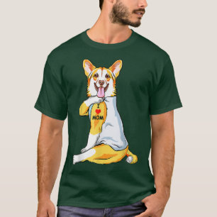 I Love Mum Tattoo Welsh Corgi Mum Dog Lover Women  T-Shirt