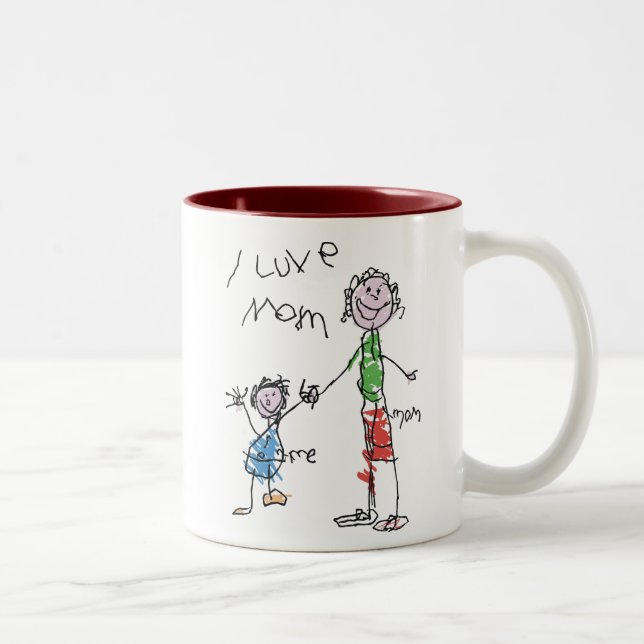 i love mum Two-Tone coffee mug (Right)
