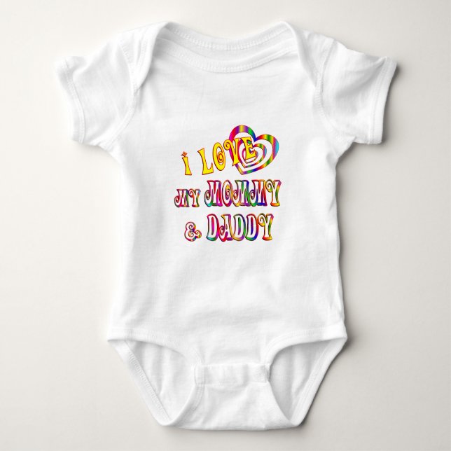 I Love Mummy and Daddy Baby Bodysuit (Front)