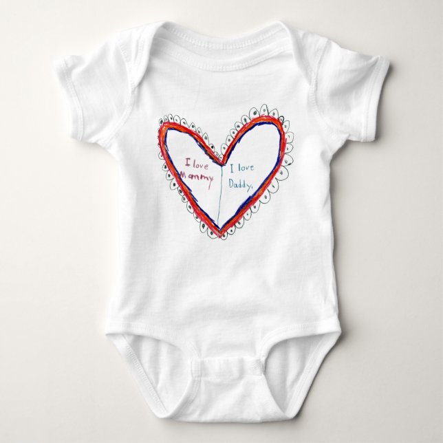 I Love Mummy & Daddy Baby Bodysuit (Front)