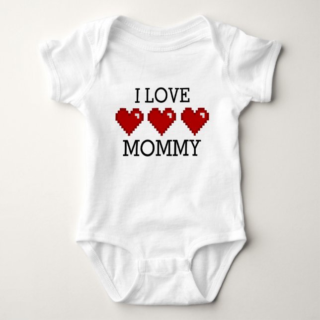 I Love Mummy Gamer Outfit Baby Bodysuit (Front)