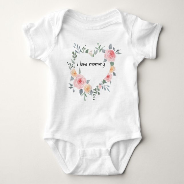 i love mummy t-shirt design baby bodysuit (Front)