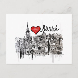 I love Munich Postcard