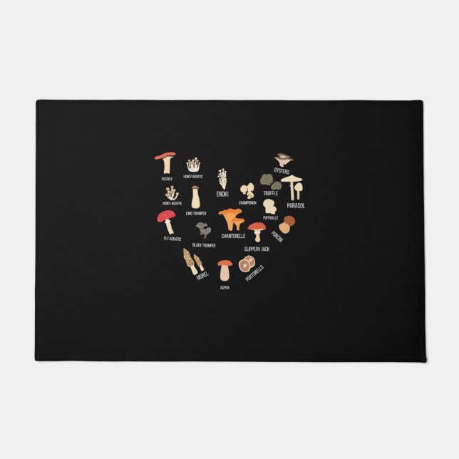 I Love Mushrooms Doormat (Front)