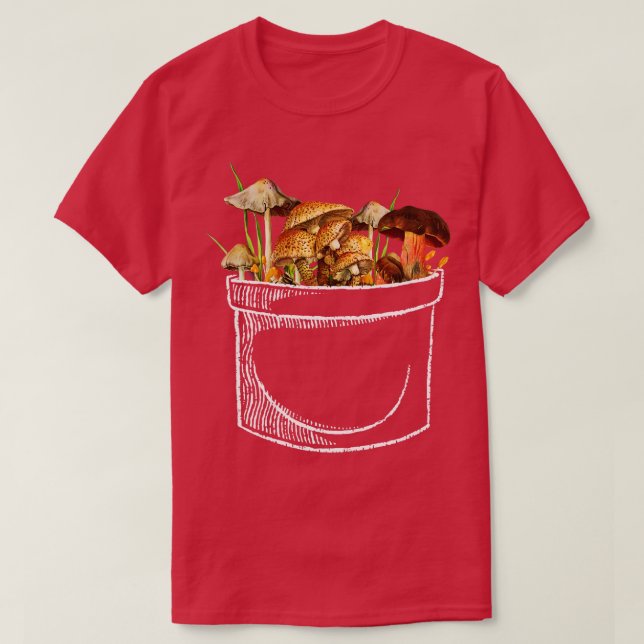 I Love Mushrooms In My Pocket by Tobe Fonseca T-Shirt (Design Front)