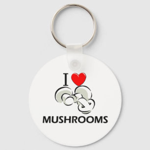 I Love Mushrooms Key Ring