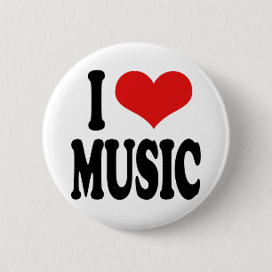 I Love Music 6 Cm Round Badge