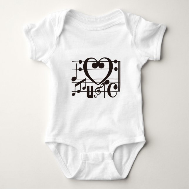 I LOVE MUSIC BABY BODYSUIT (Front)