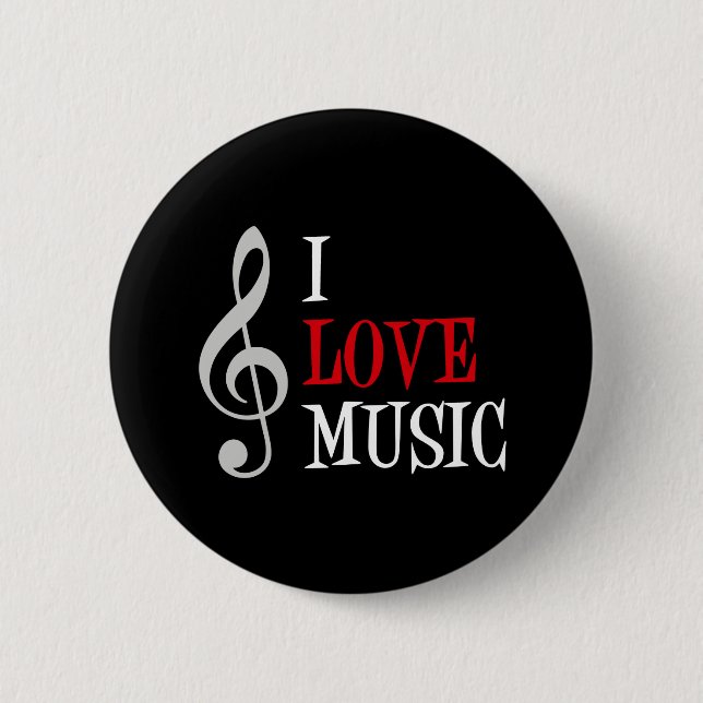 I Love Music Button (Front)