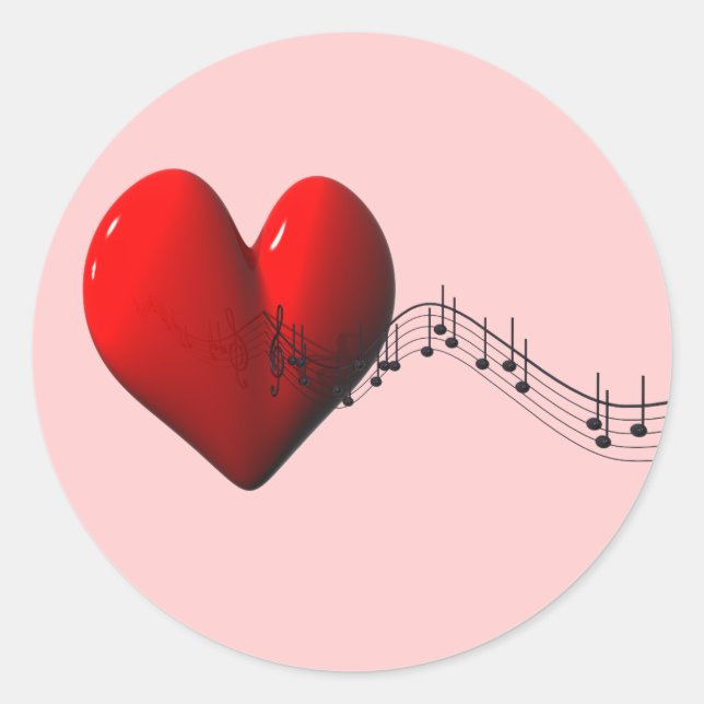 I love music classic round sticker (Front)
