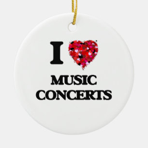 I Love Music Concerts Ceramic Tree Decoration