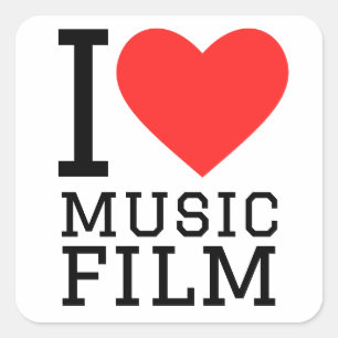 I love music film square sticker