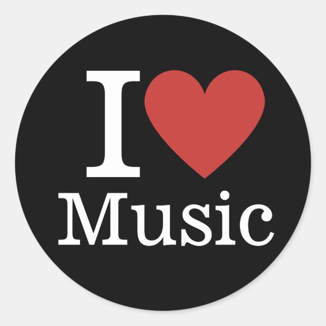 I ❤️ Love Music for Students/Faculty Classic Round Sticker (Front)