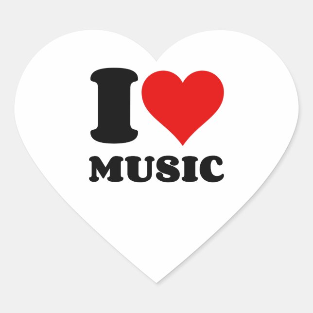I love Music Heart Sticker (Front)