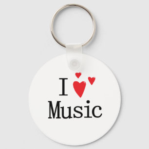 I Love Music Key Ring