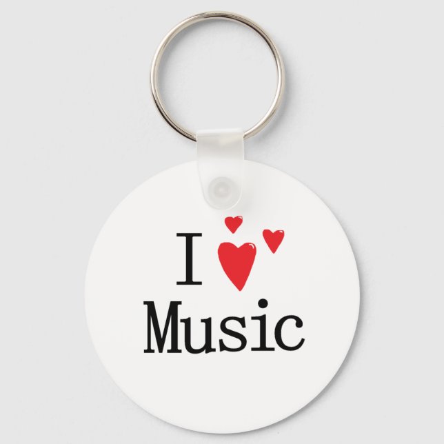 I Love Music Key Ring (Front)