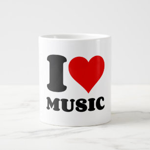 I LOVE MUSIC LARGE COFFEE MUG