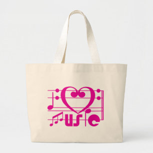 I LOVE MUSIC LARGE TOTE BAG