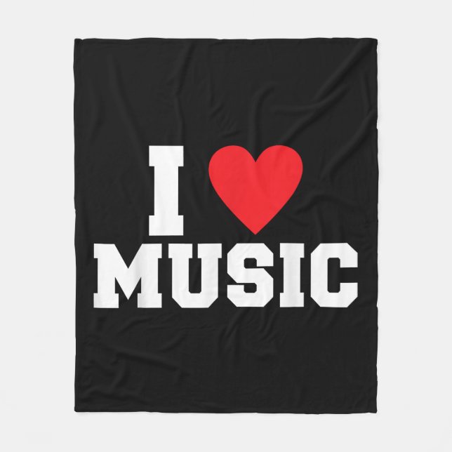 I love Music Lover Fleece Blanket (Front)