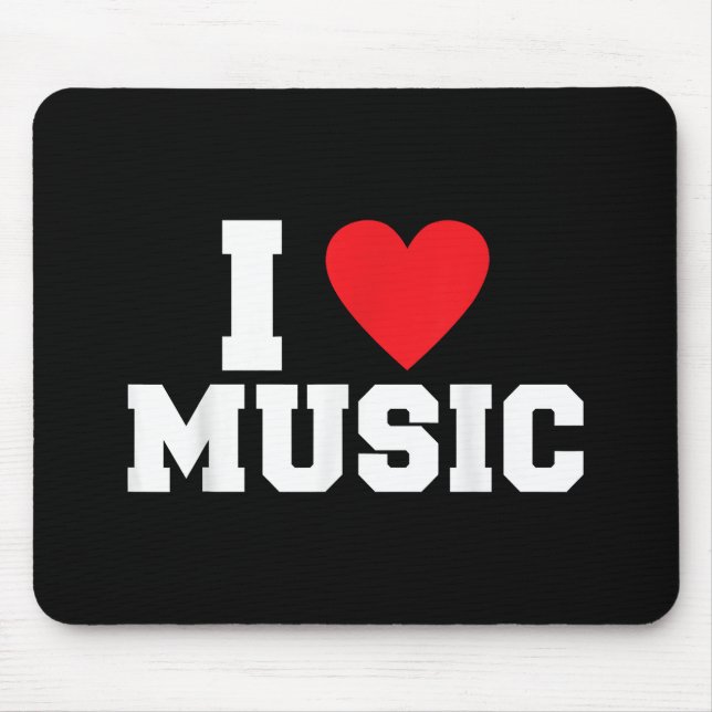 I love Music Lover Mouse Pad (Front)