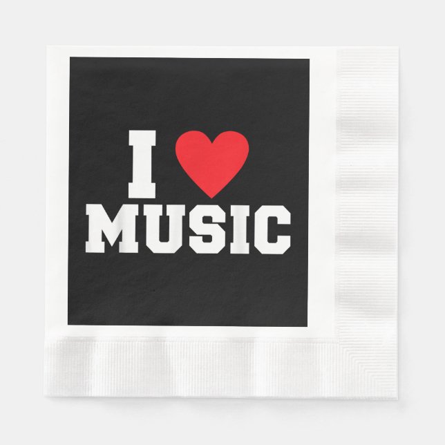 I love Music Lover Napkin (Front)