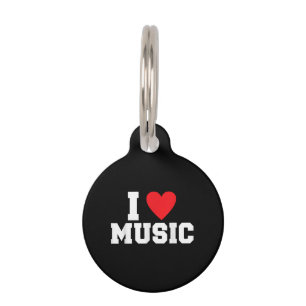 I love Music Lover Pet Tag