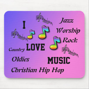 I LOVE MUSIC MOUSEPAD
