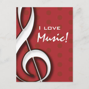 I Love Music Postcard
