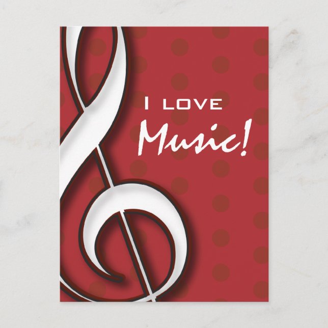 I Love Music Postcard (Front)