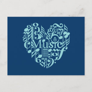 I Love Music Postcard