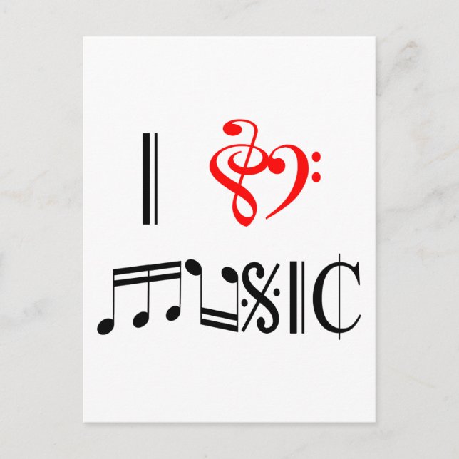 I Love Music Postcard (Front)