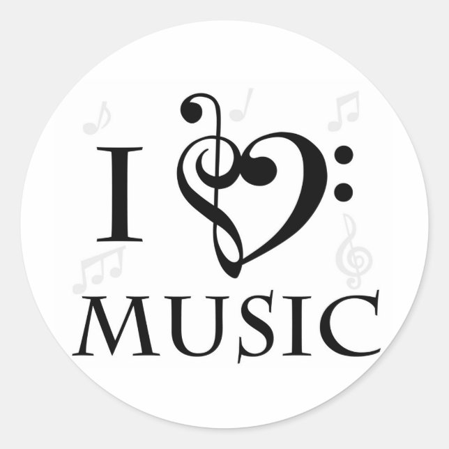 I Love Music Stickers (Front)