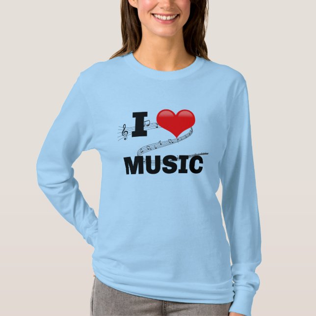 I Love Music T-Shirt (Front)