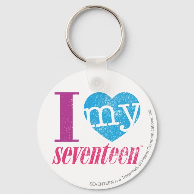 I Love My 17 Aqua Key Ring (Front)