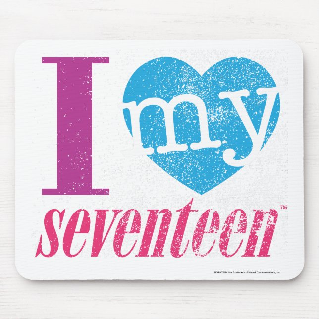 I Love My 17 Aqua Mouse Pad (Front)