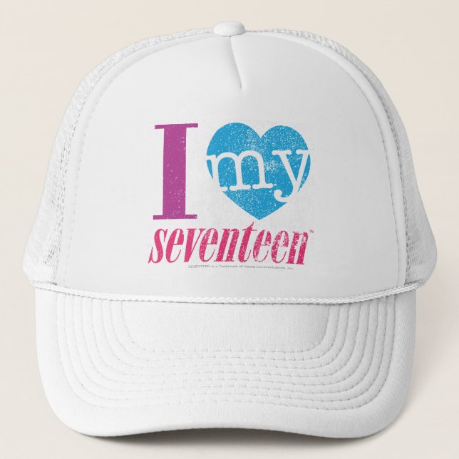 I Love My 17 Aqua Trucker Hat (Front)
