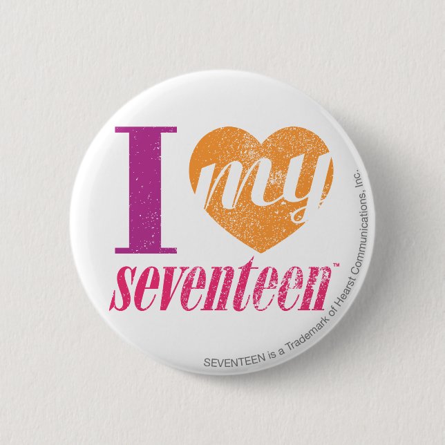 I Love My 17 Orange 6 Cm Round Badge (Front)